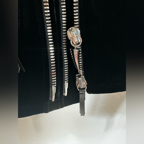 Giuseppe Rhinestone Embellished Black Velvet Biker Jacket Zanotti Medium Small - Picture 7 of 17